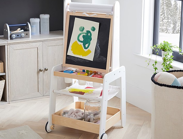 Art easel with crafts stored inside