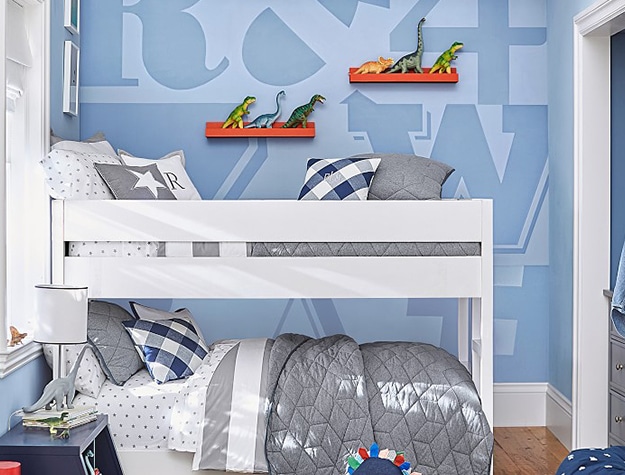 White bunk bed