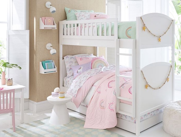 Beige themed kids room