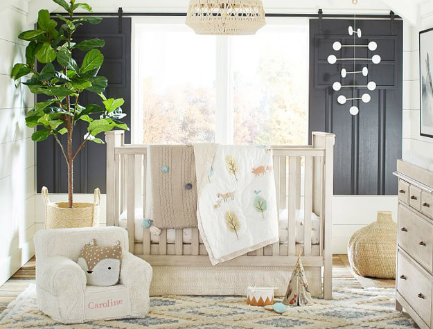 Black and white themed kids room