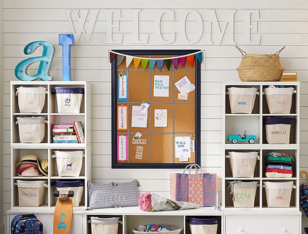 Kids room decorated with wood panels