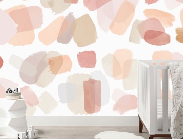 Pink watercolor wall decals
