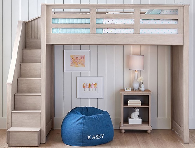 Wooden stair loft bed