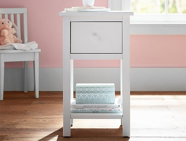 Simple Nightstand with open and closed storage.