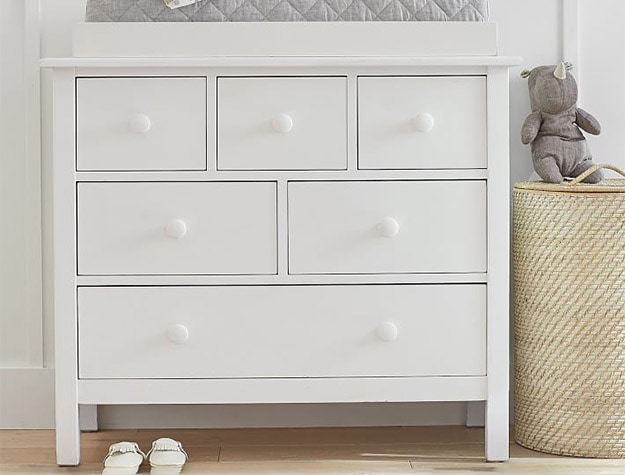 White Kendall Nursery Dresser & Topper Set.