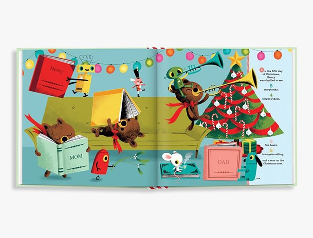 my 12 days of christmas personalized book interior