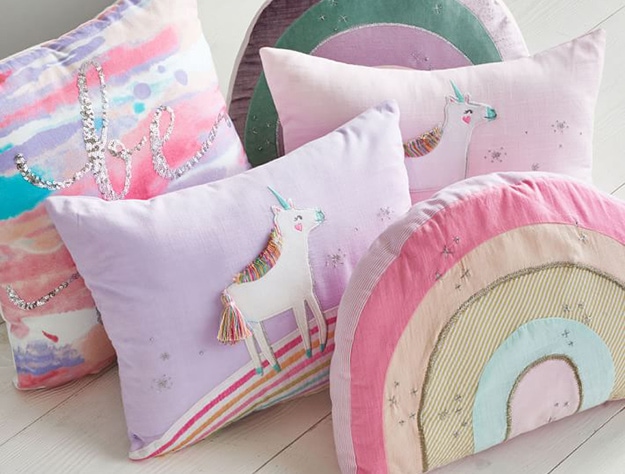 molly unicorn decorative kids pillow set