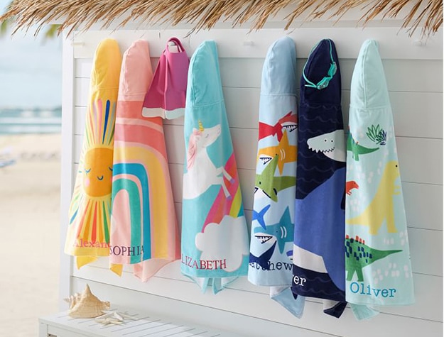 sun hooded beach towel set