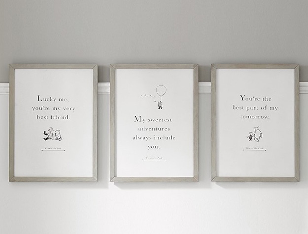 winnie the pooh framed wall art with quotes