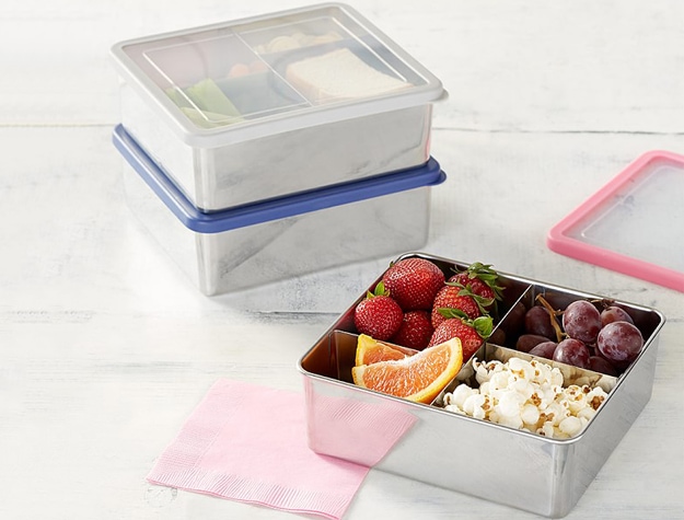 Spencer Stainless Bento Box food containers holding various snacks.