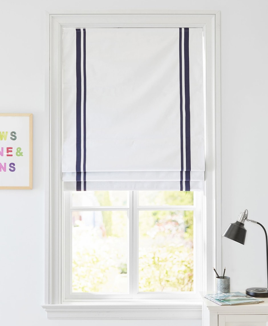 Harper Classic Border Cordless Blackout Roman Shade