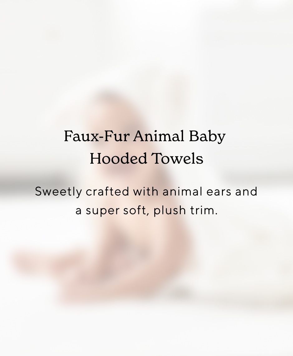 Faux-Fur Animal Baby Hooded Towels