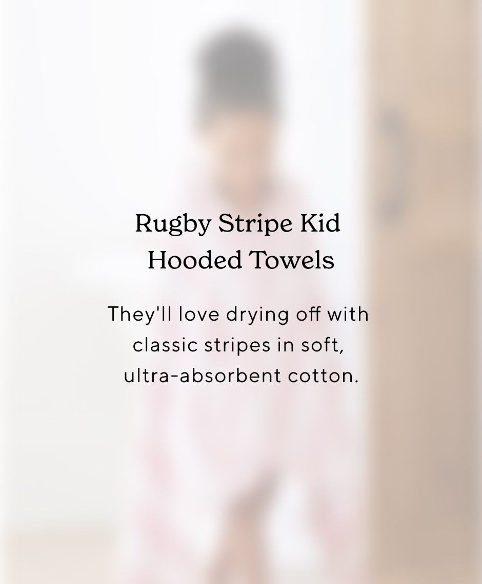Rugby Stripe Kid Hooded Towels