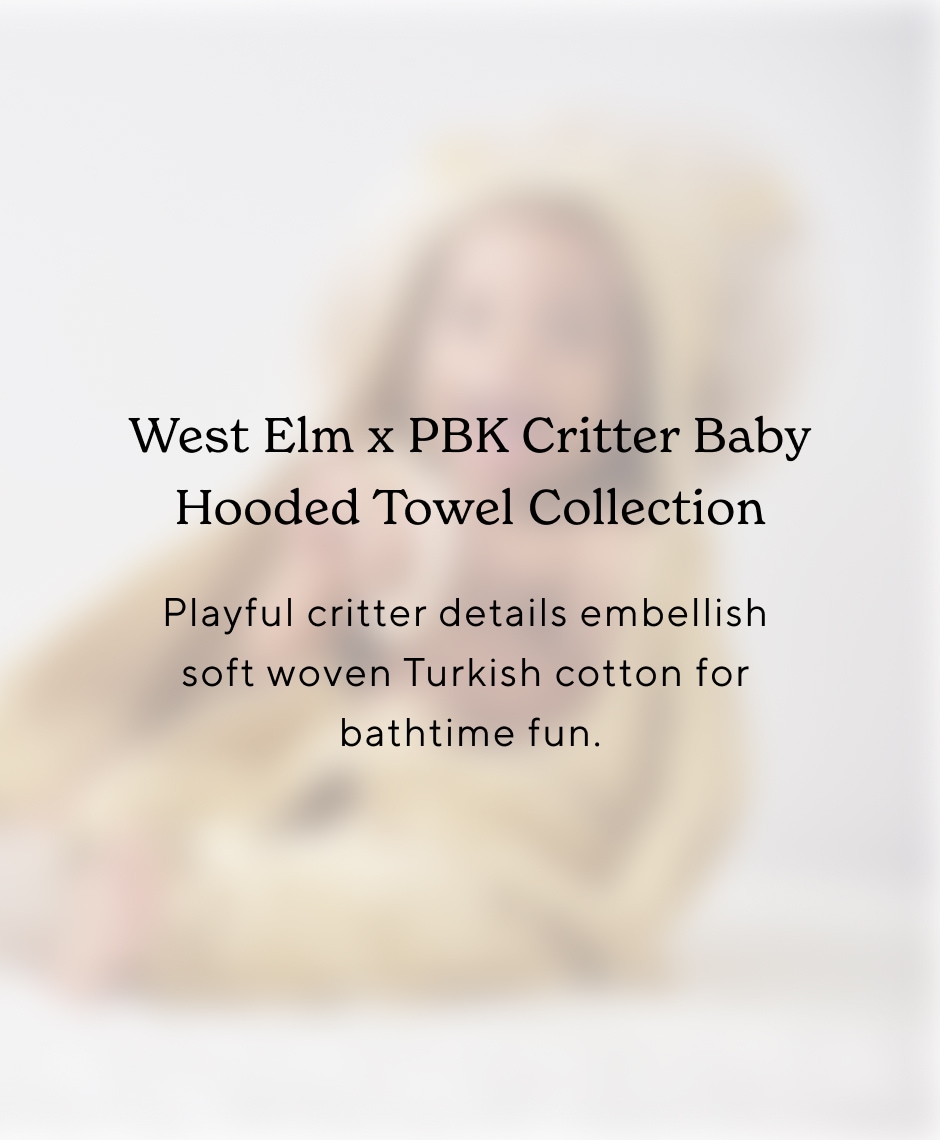 West Elm x PBK Critter Baby Hooded Towel