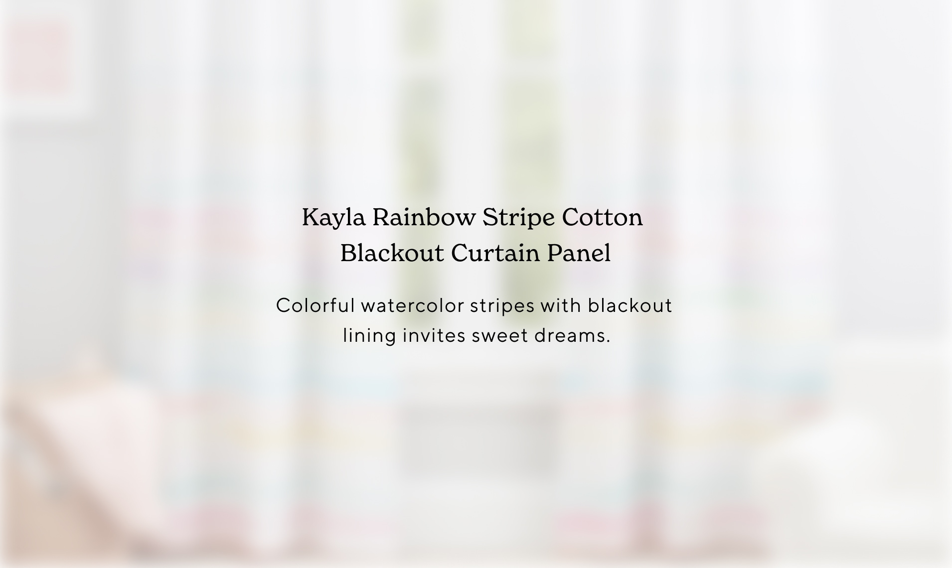 Kayla Rainbow Stripe Cotton Blackout Curtain Panel