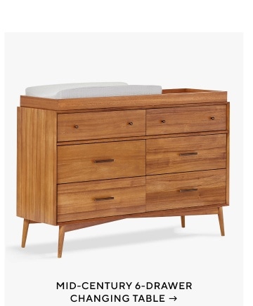 Mid-Century 6-Drawer Changing Table