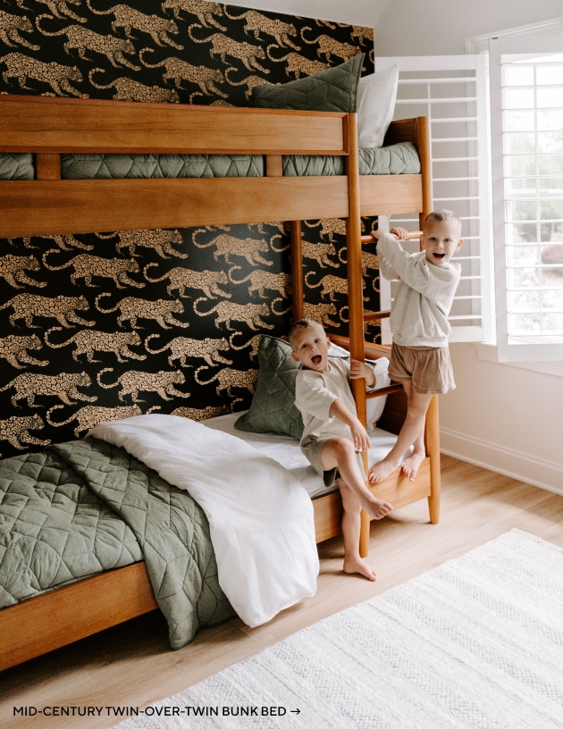 Mid-Century Twin-Over-Twin Bunk Bed