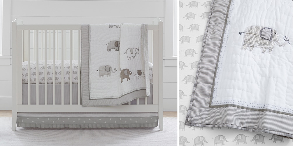 Elephant Gray Baby Bedding