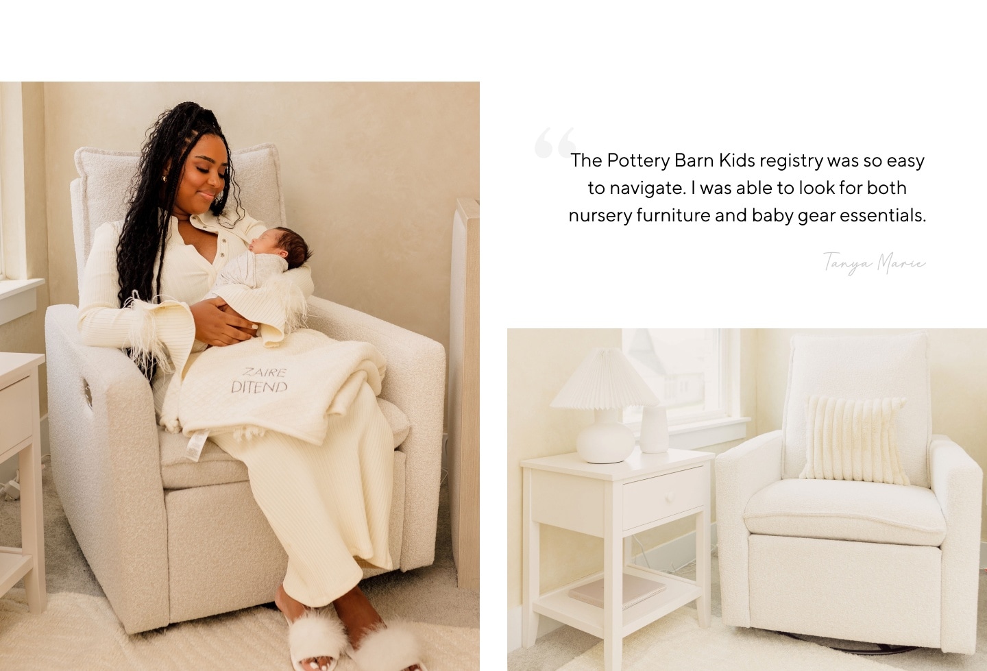 The Pottery Barn Kids registry was so easy to navigate. I was able to look for both nursery furniture and baby gear essentials.