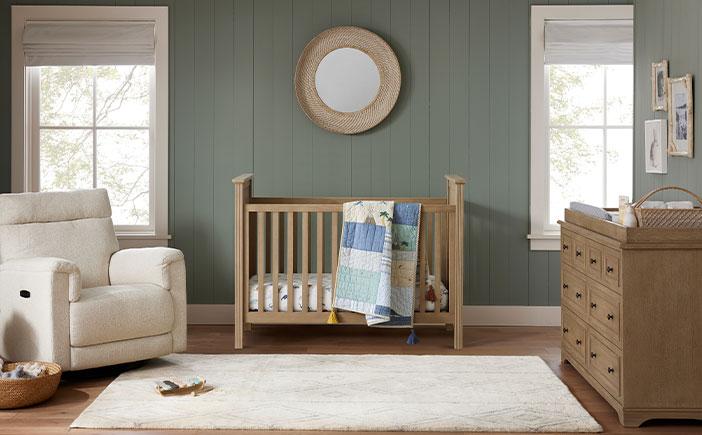 Crib Rustic Sage Nursery Pottery Barn Kids