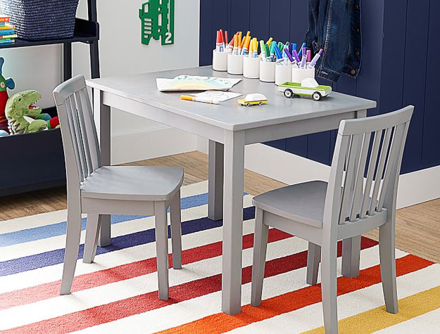 kids play table with markers and paper