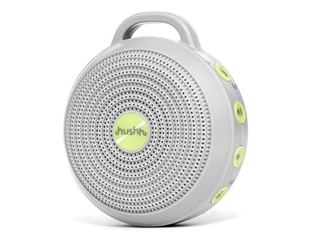 White and green hush sound machine.