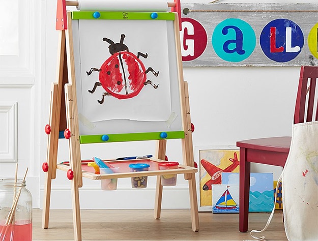 Art Easel with art supplies.