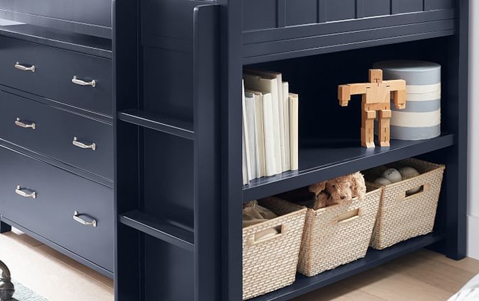 Camp storage low loft bed