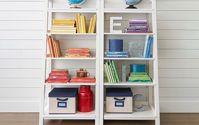 Color coded bookshelf