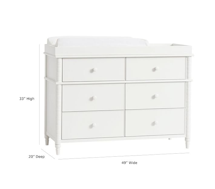 Elsie Extra Wide Nursery Changing Table Dresser & Topper Pottery Barn
