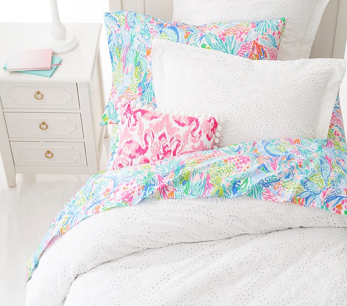 Lilly Pulitzer Organic Mermaid Cove Kids Sheet Set Pottery Barn