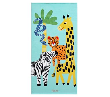 Silly Safari Kid Beach Towel | Pottery Barn Kids