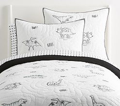 monochrome dinosaur bedding