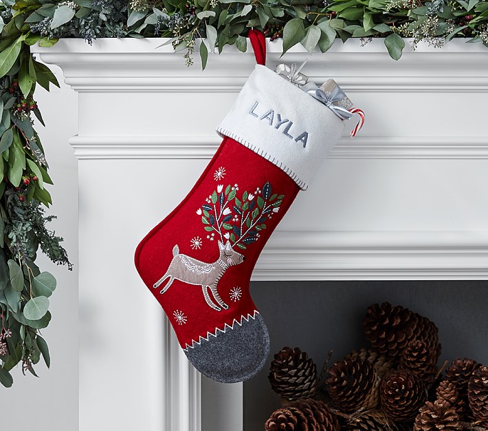 Reindeer Nordic Wool Christmas Stocking Pottery Barn Kids