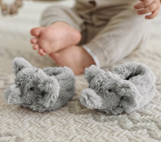 furry baby slippers