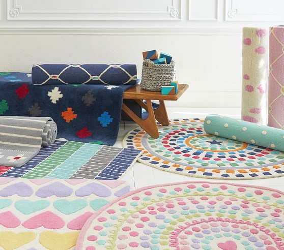 Star Dot Round Rug Patterned Rugs Pottery Barn Kids
