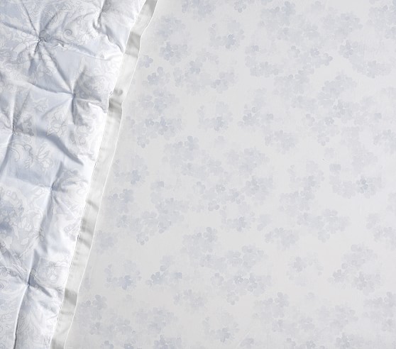 blue floral crib sheet