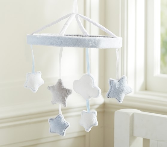 grey star cot mobile