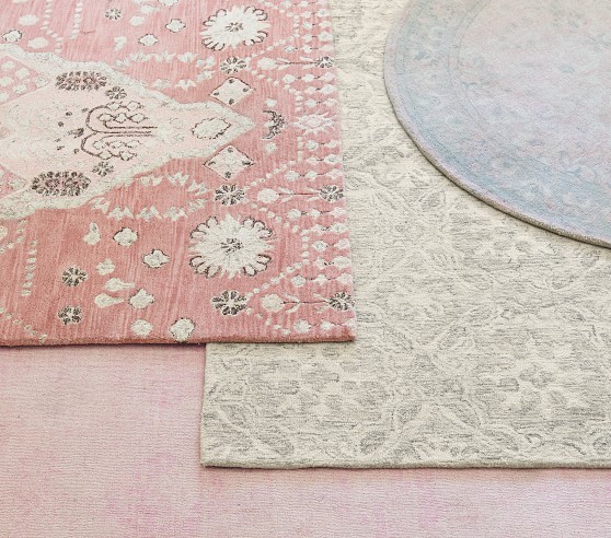 Monique Lhuillier Antique Round Rug Patterned Rugs Pottery Barn Kids