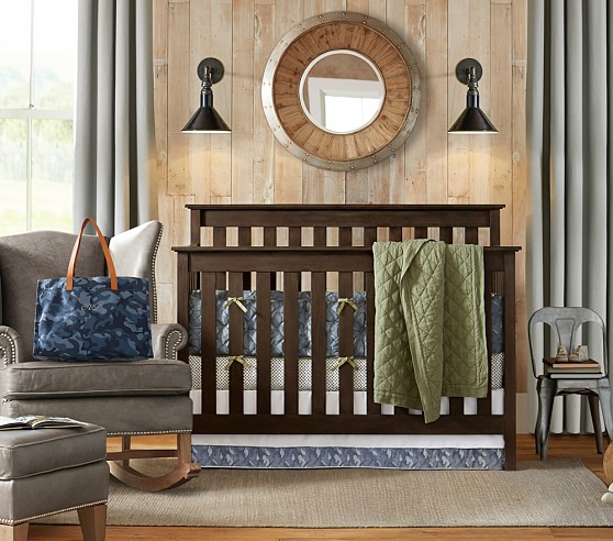 blue camo crib bedding