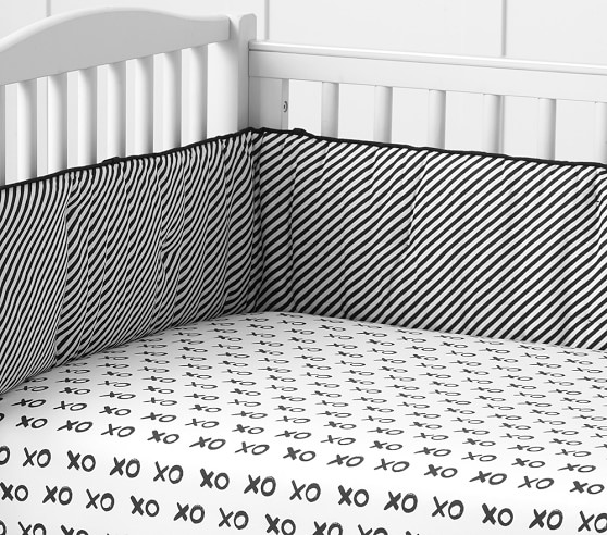 black white crib sheet