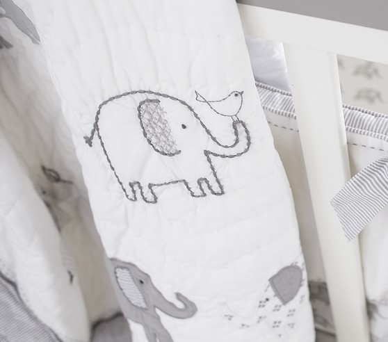 pottery barn elephant crib bedding