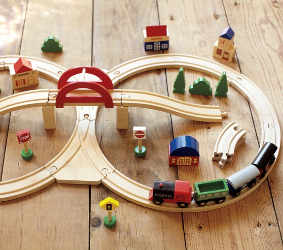 wooden train sets for toddlers