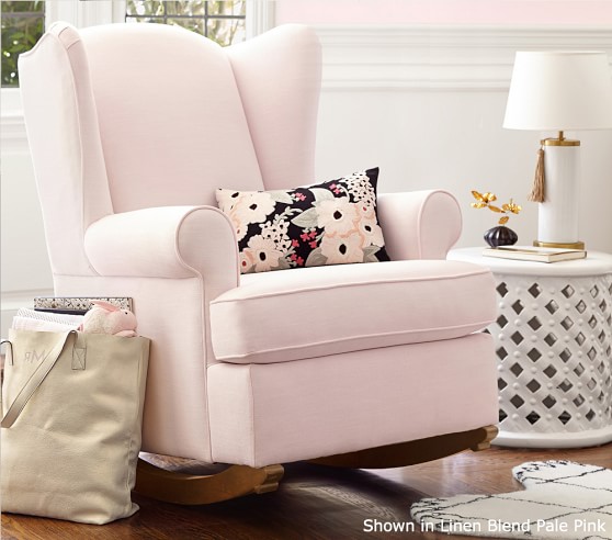 blush pink rocking chair