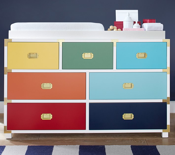 colorful changing table