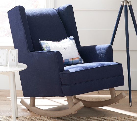 pottery barn modern wingback rocker