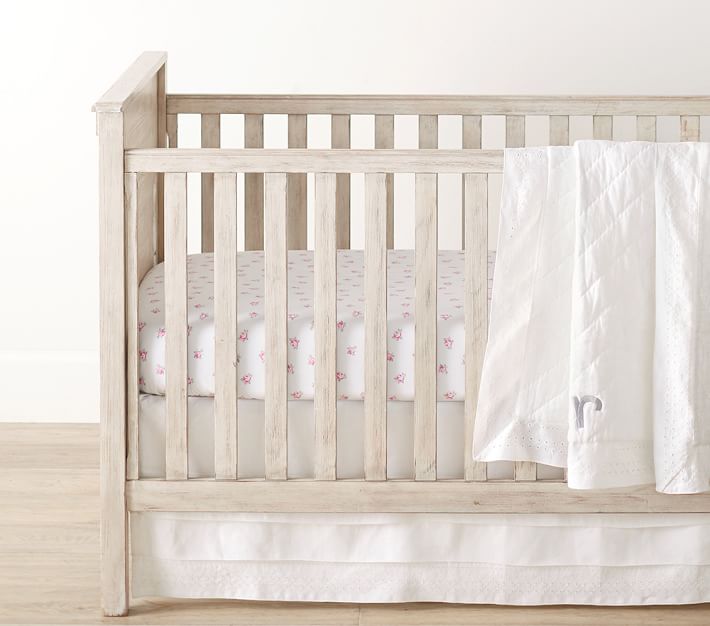 Belgian Flax Linen Eyelet Baby Bedding Crib Bedding Pottery Barn Kids