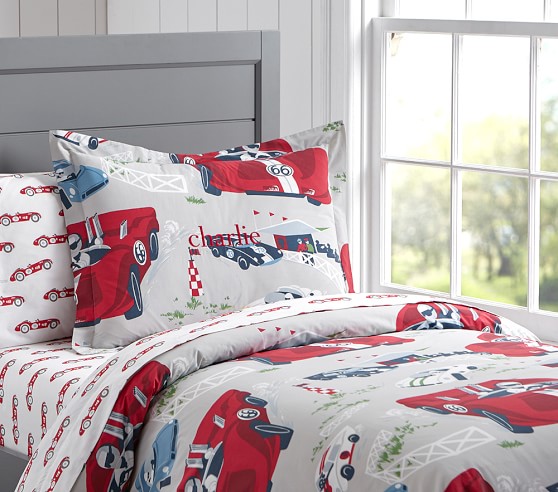 pottery barn cars sheets