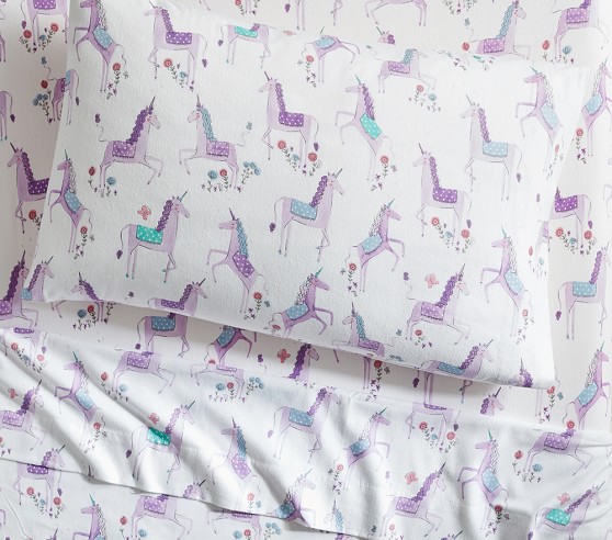 unicorn flannel sheets twin