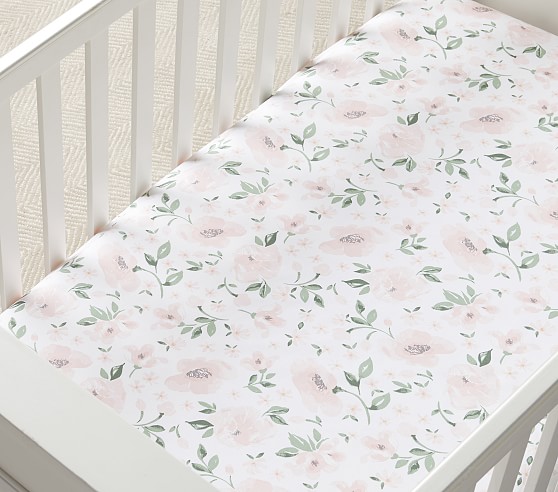 floral fitted crib sheet